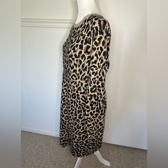 J.Crew Tan and Black Animal Print Sweater size L - Picture 3 of 11